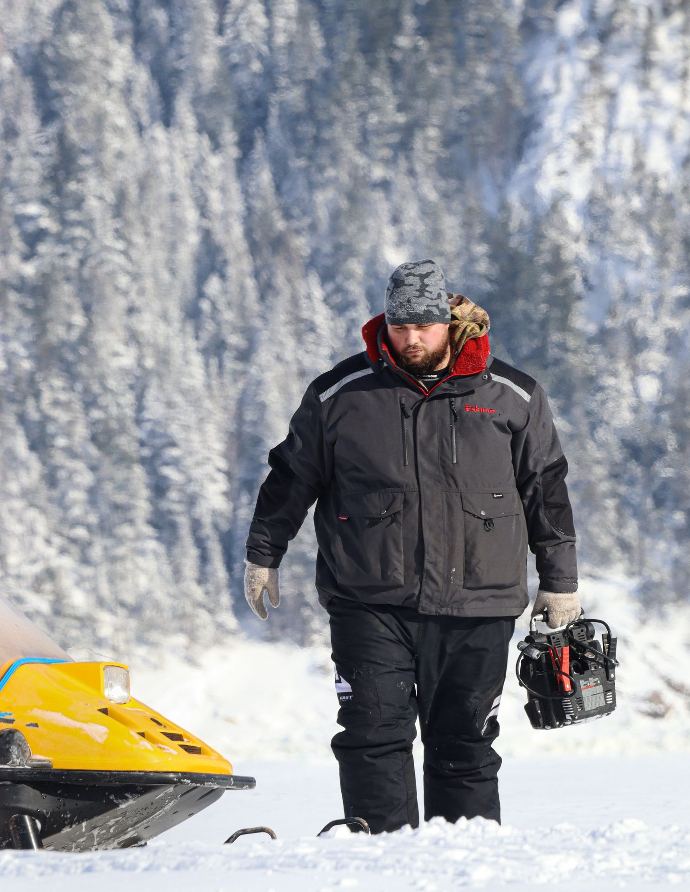 photographie pécheur en hiver